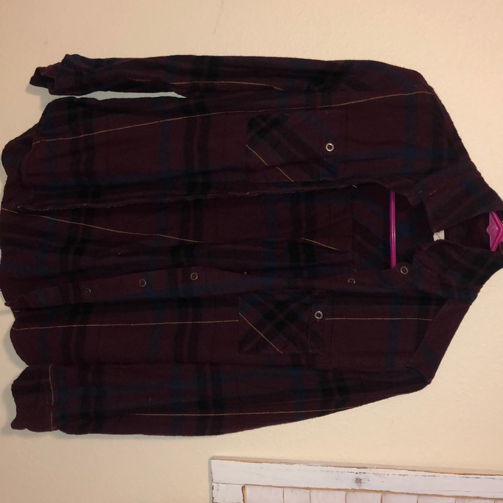 LA hearts (PACSUN) burgundy flannel
